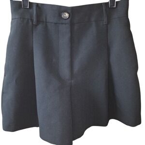 Zara Black High Waisted Tailored Skort Shorts Size XS Pleated Front Dressy